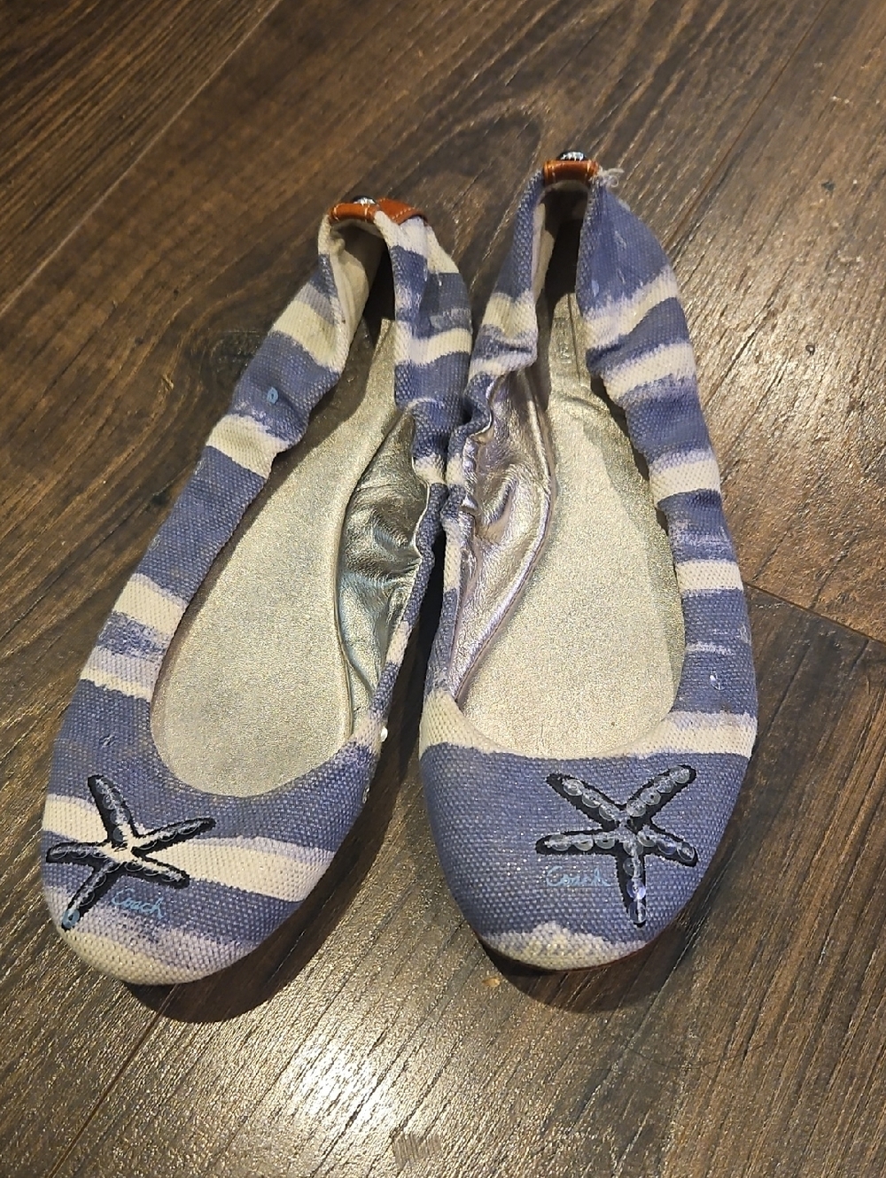 Coach Nautical Starfish Ballet Flats Sz 7.5